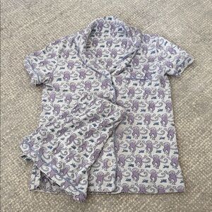 Roller Rabbit Purple and White Pajama Set